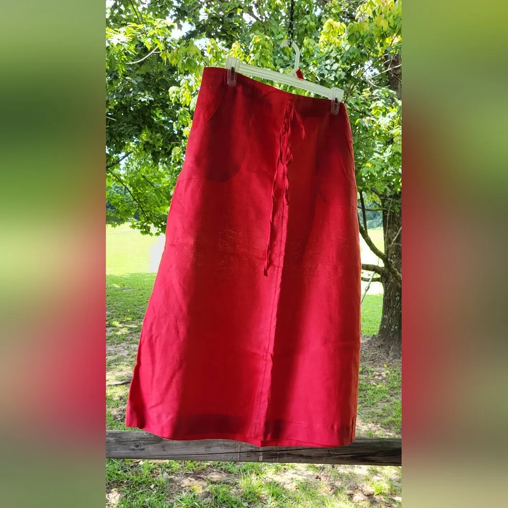 Choices pink linen skirt size Large - Picture 7 of 8